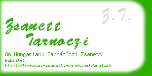 zsanett tarnoczi business card